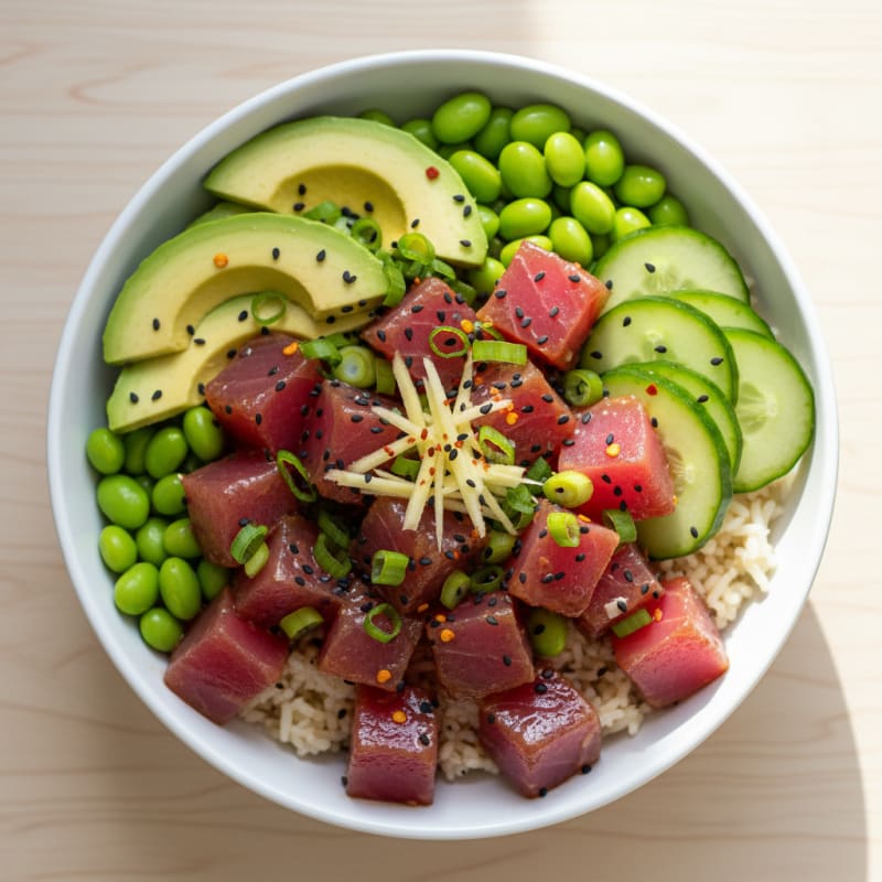 Ahi Tuna Hawaiian Poke Bowl