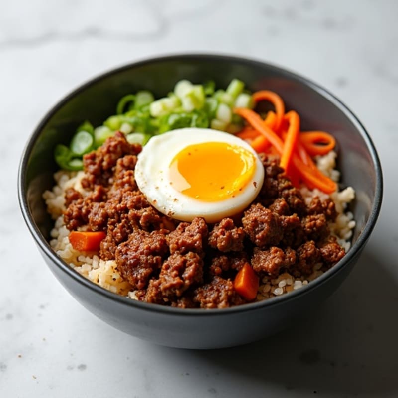 Spicy Korean Ground Beef Rice Bowl