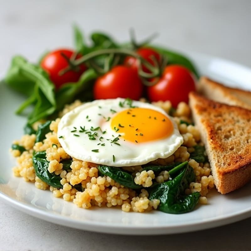 Egg White and Turkey Spinach Scramble with Cottage Cheese