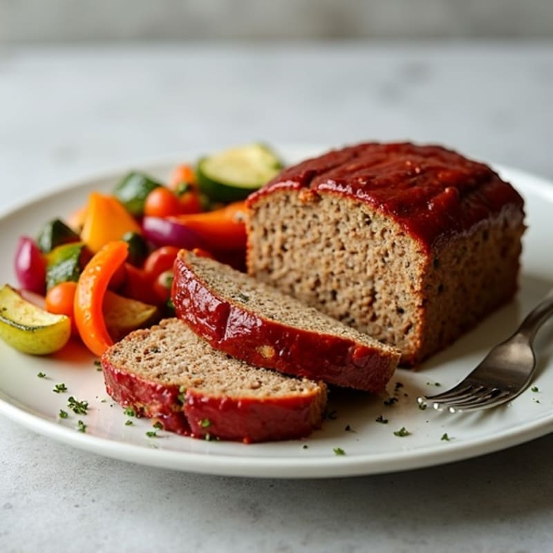 Herb-Seasoned Classic Beef Meatloaf with Roasted Vegetables