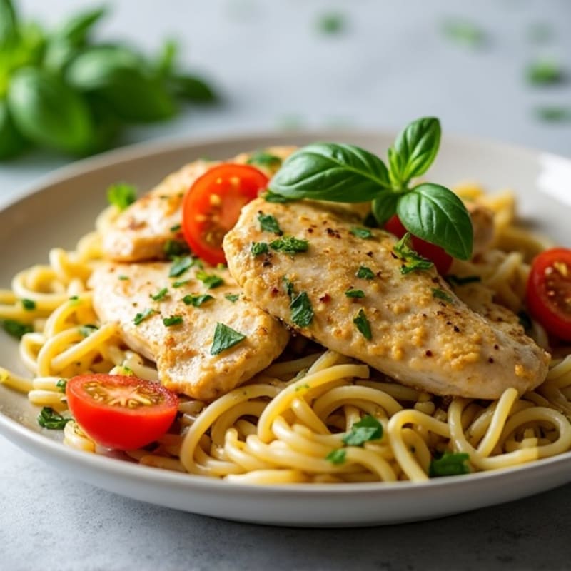 Creamy Pesto Chicken Pasta with Fresh Herbs