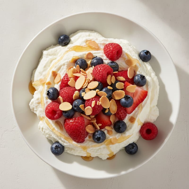 Greek Yogurt Protein Mousse with Mixed Berries