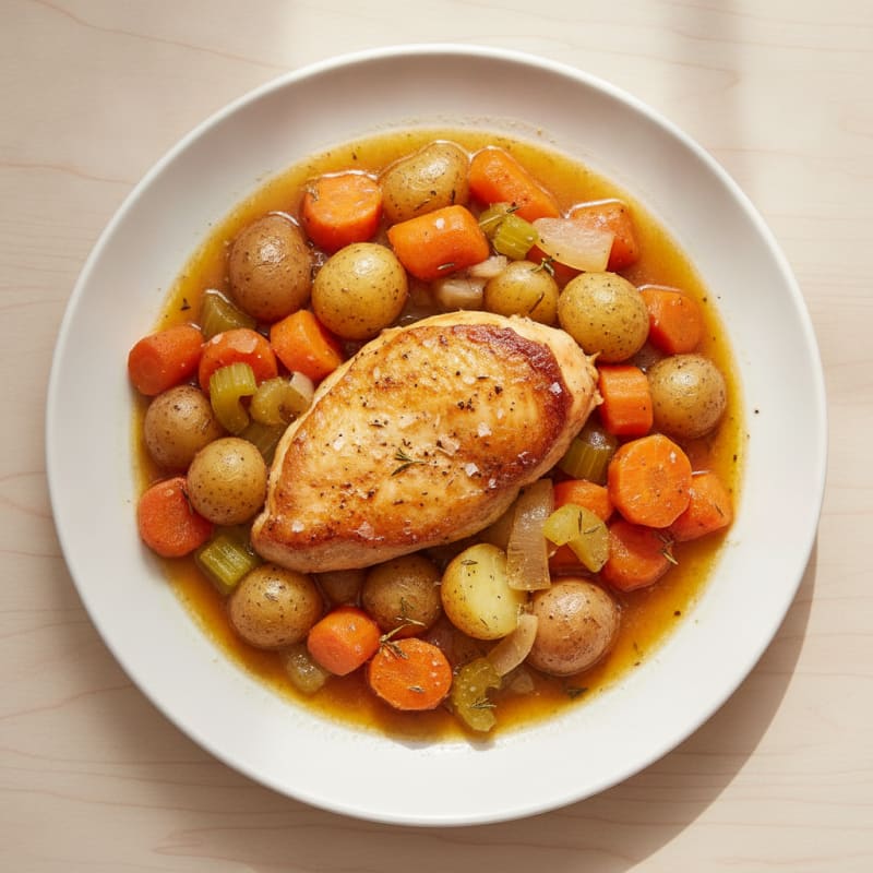 Slow Cooker Herb-Roasted Chicken and Root Vegetables