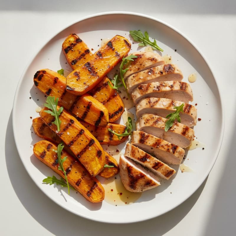 Grilled Sweet Potato Planks with Honey-Lime Glaze