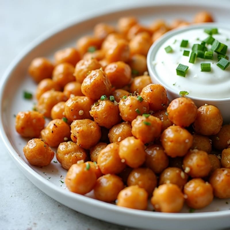 Crispy Roasted Chickpeas with Herbs & Herbed Greek Yogurt