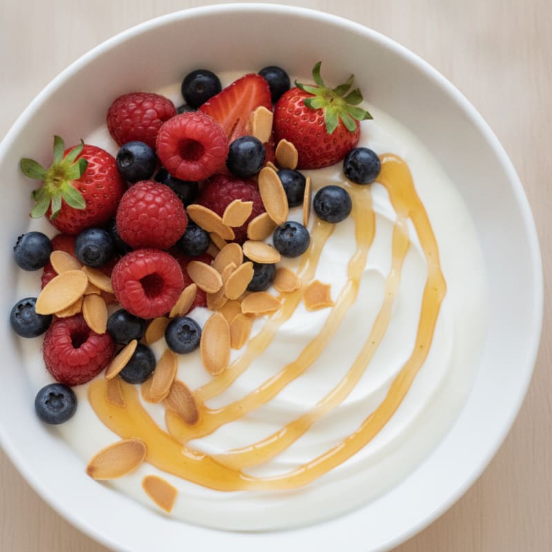 Creamy Greek Yogurt Bowl with Berries and Almonds