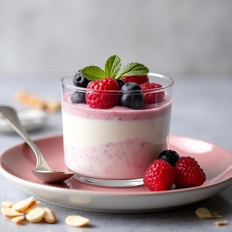Greek Yogurt Protein Mousse with Mixed Berries
