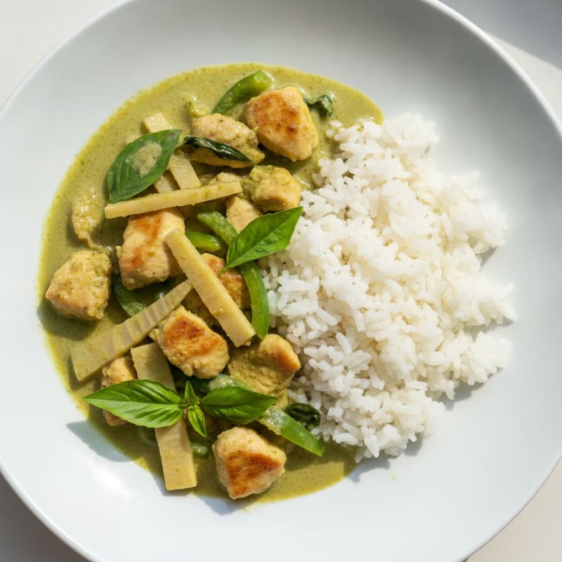 Chicken Green Curry with Jasmine Rice