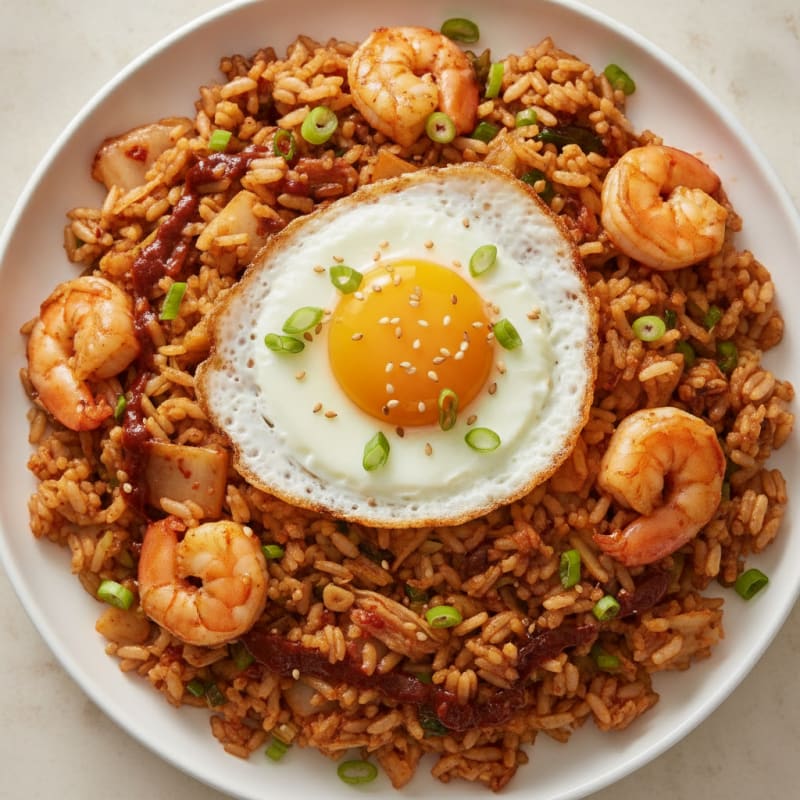 Kimchi Fried Rice with Fried Egg