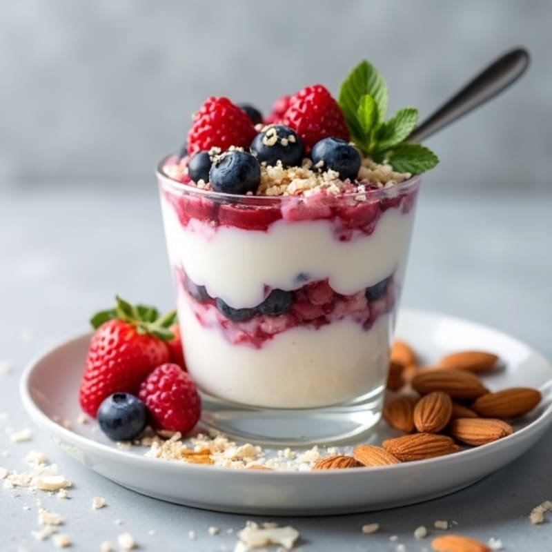 Creamy Greek Yogurt Parfait with Berries and Almonds