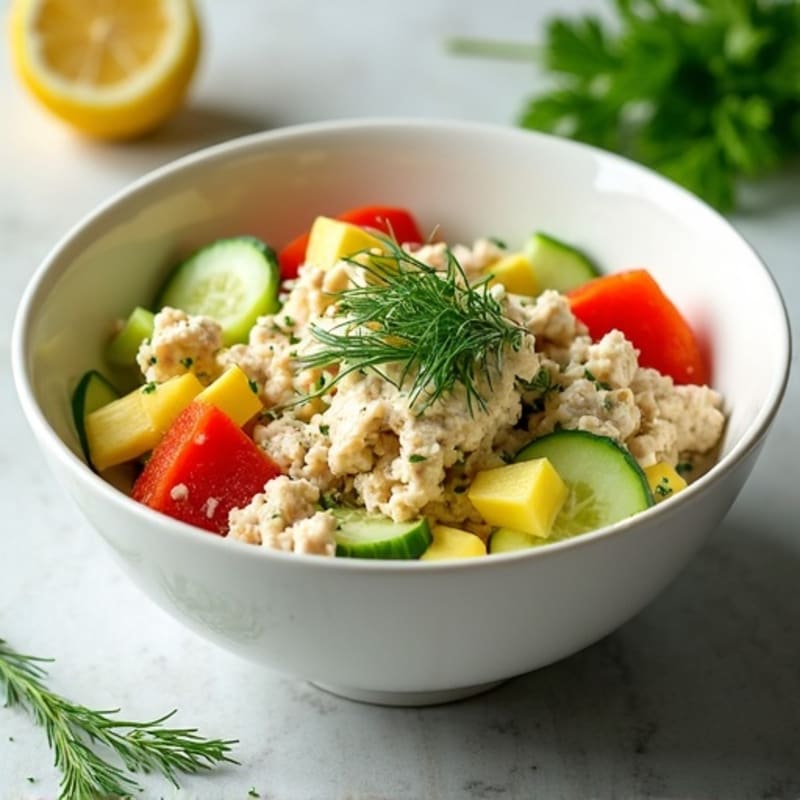 Lemon-Dill Tuna Salad Bowl with Fresh Herbs