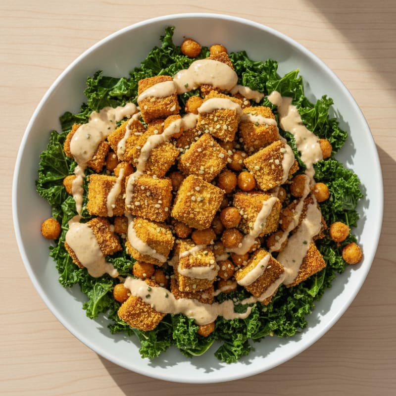 Roasted Vegetable Buddha Bowl with Tahini Dressing