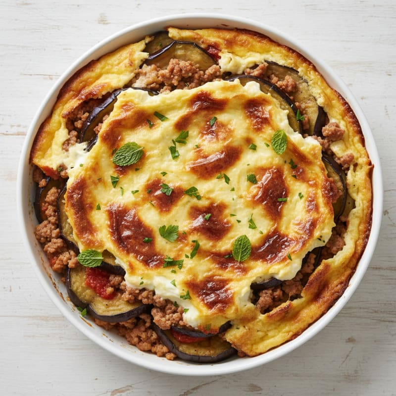 Lamb and Eggplant Moussaka Bake