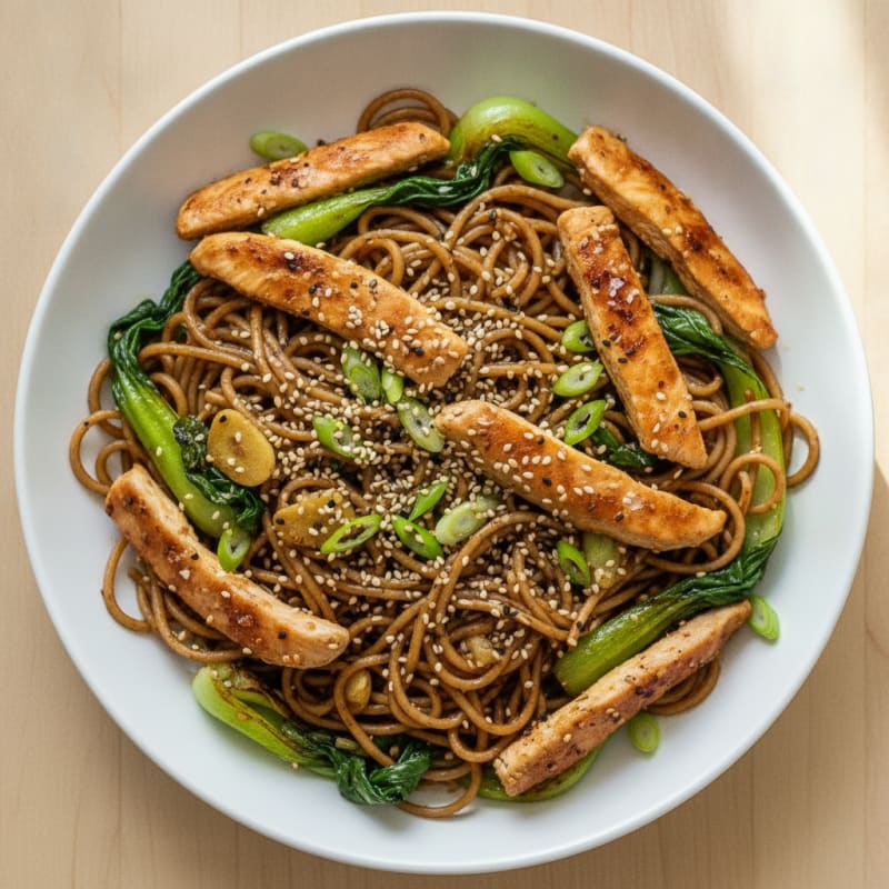 Sesame Garlic Noodles with Chicken