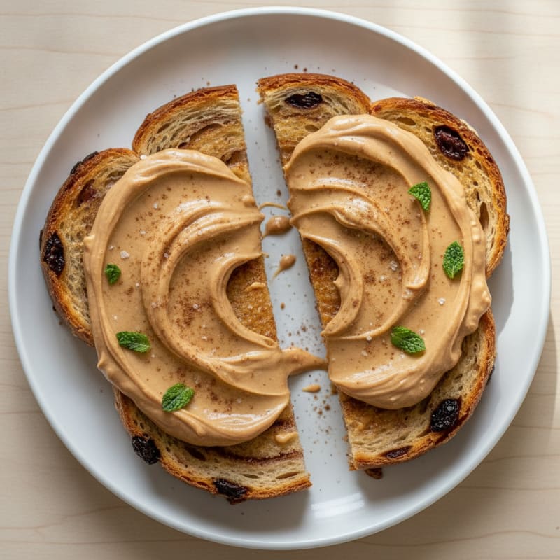 Cinnamon Raisin Toast with Peanut Butter Yogurt