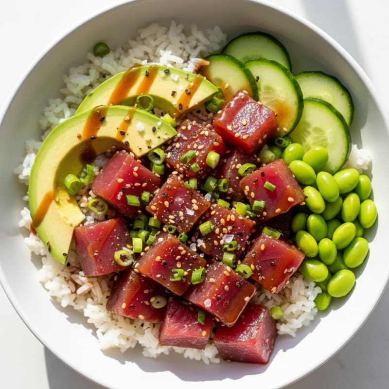 Ahi Tuna Hawaiian Poke Bowl
