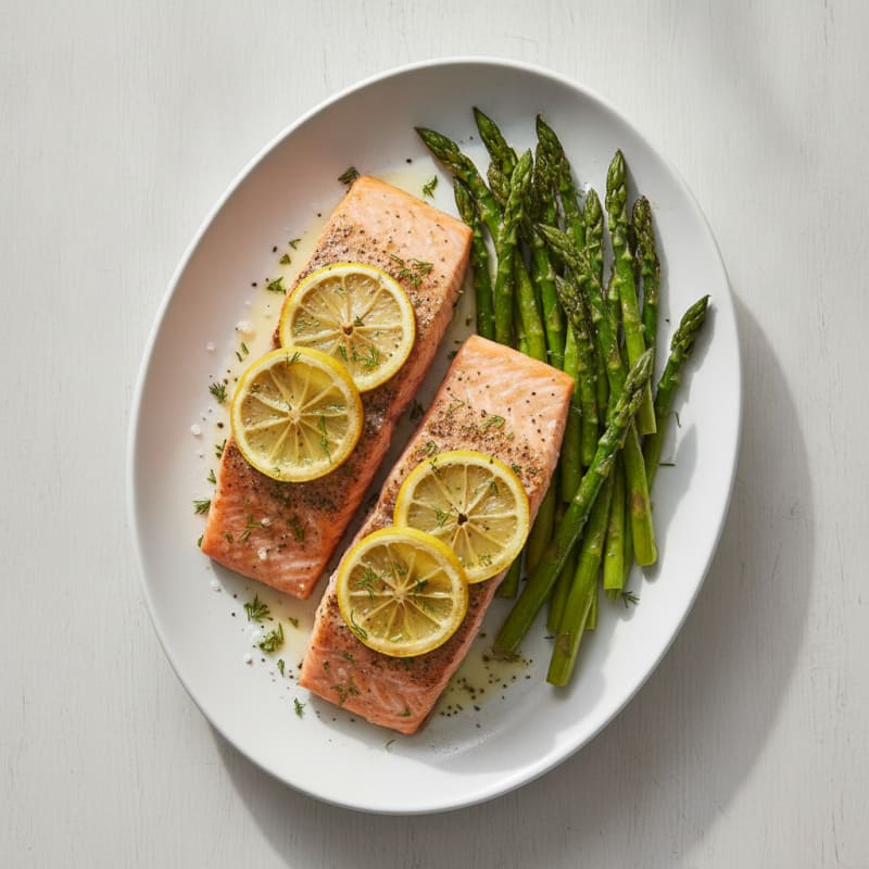 Lemon-Dill Baked Salmon with Asparagus