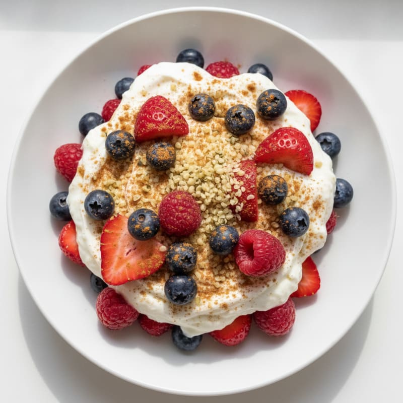 Greek Yogurt Protein Parfait with Mixed Berries