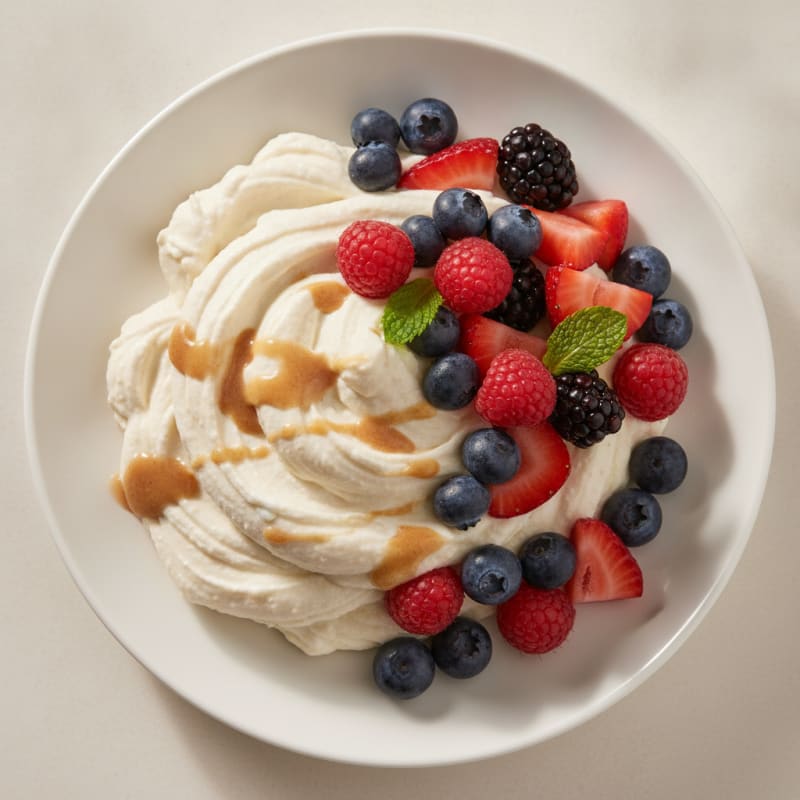 Silky Greek Yogurt Protein Mousse with Mixed Berries