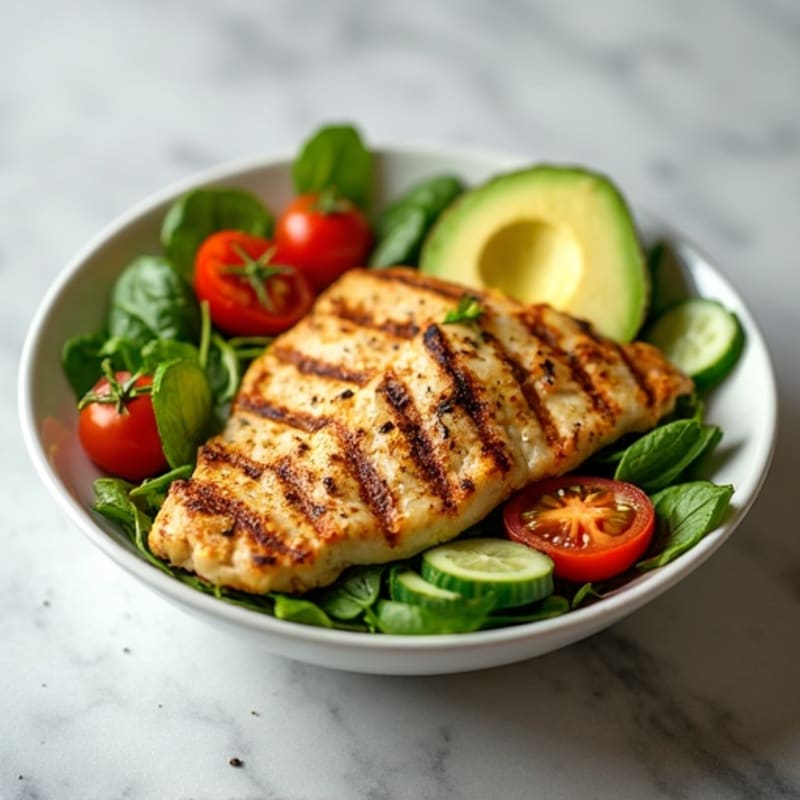 Grilled Chicken and Crisp Avocado Salad Bowl