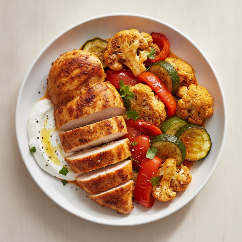 Spicy Harissa Chicken with Roasted Vegetables