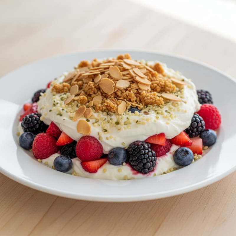 Greek Yogurt Protein Parfait with Mixed Berries