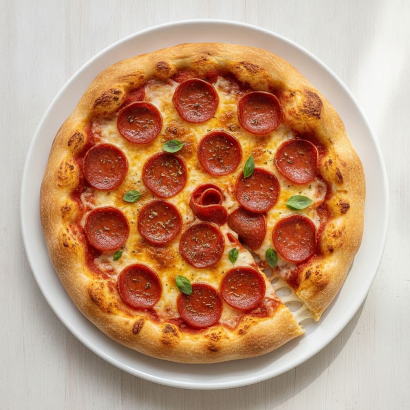 Stuffed Crust Pepperoni Pizza with Garlic Butter