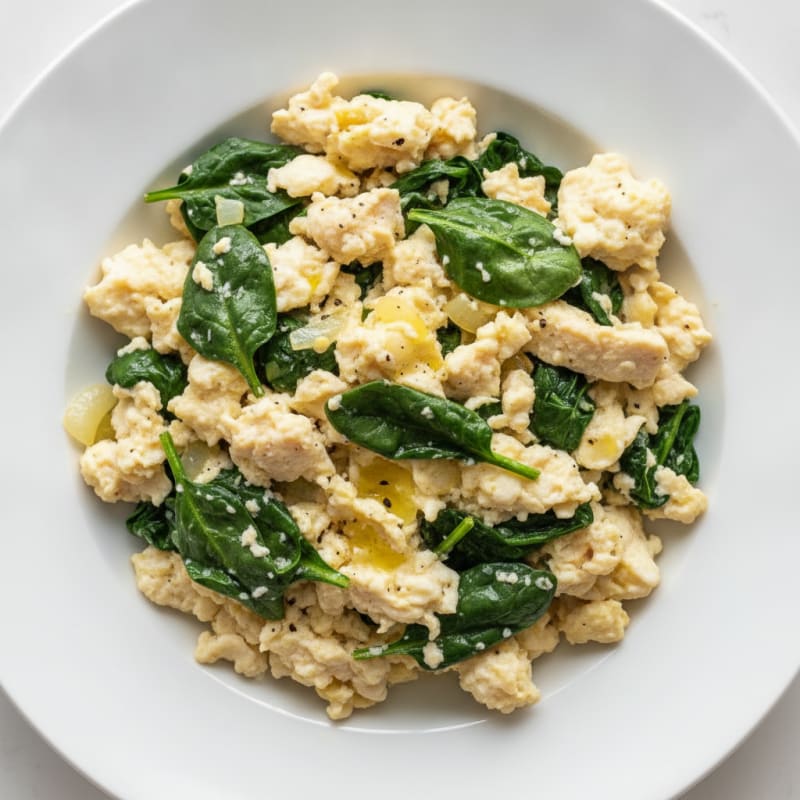 Egg White Scramble with Spinach and Turkey Breast