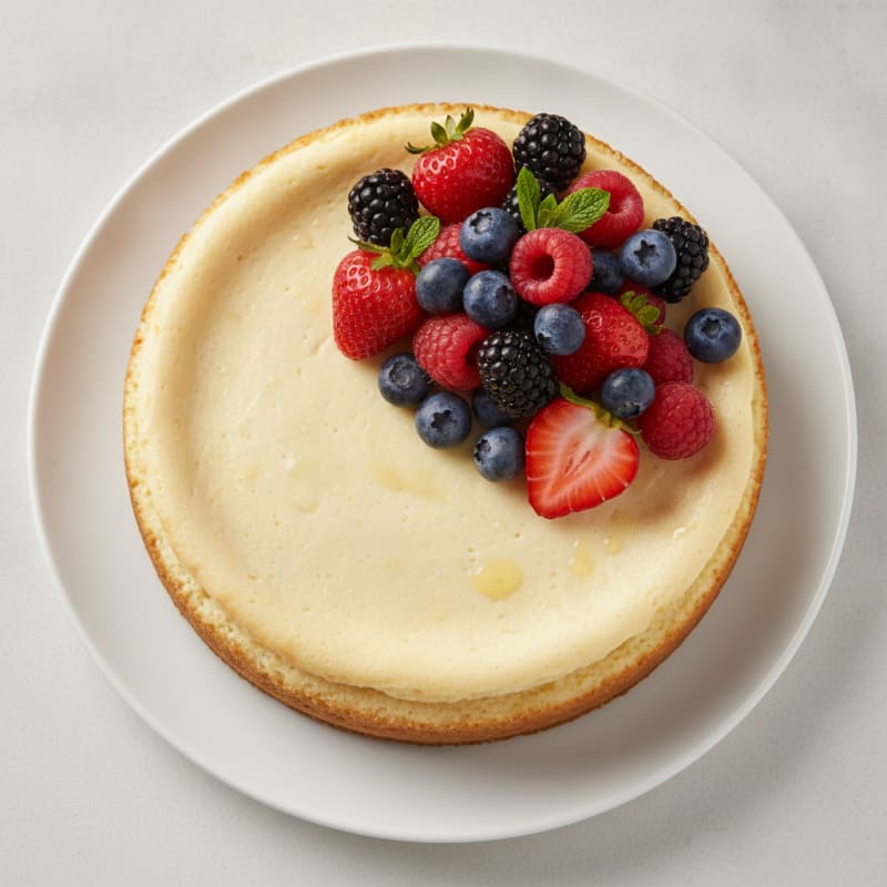 Silky Greek Yogurt Protein Cheesecake with Fresh Berries