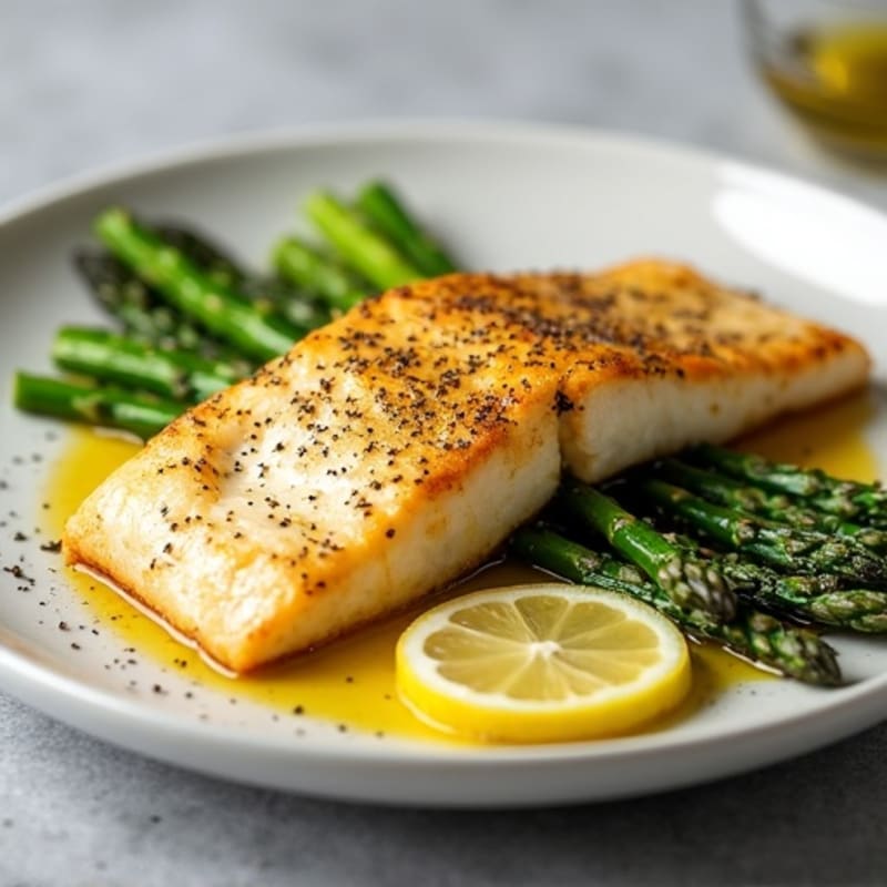 Seared Cod with Roasted Asparagus