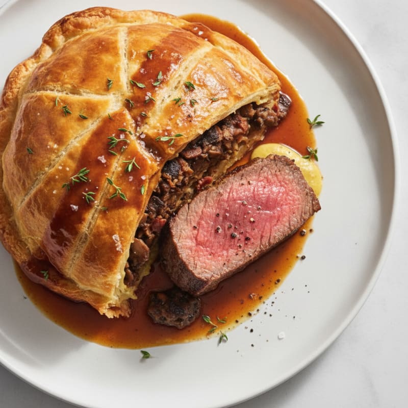 Beef Wellington with Mushroom Duxelles