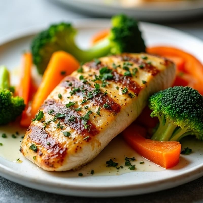 Herb-Crusted Pan Seared Chicken with Roasted Vegetables