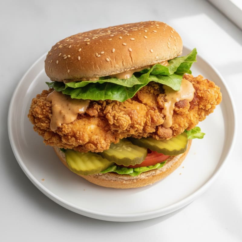Crispy Buttermilk Chicken Sandwich with Tangy Pickles