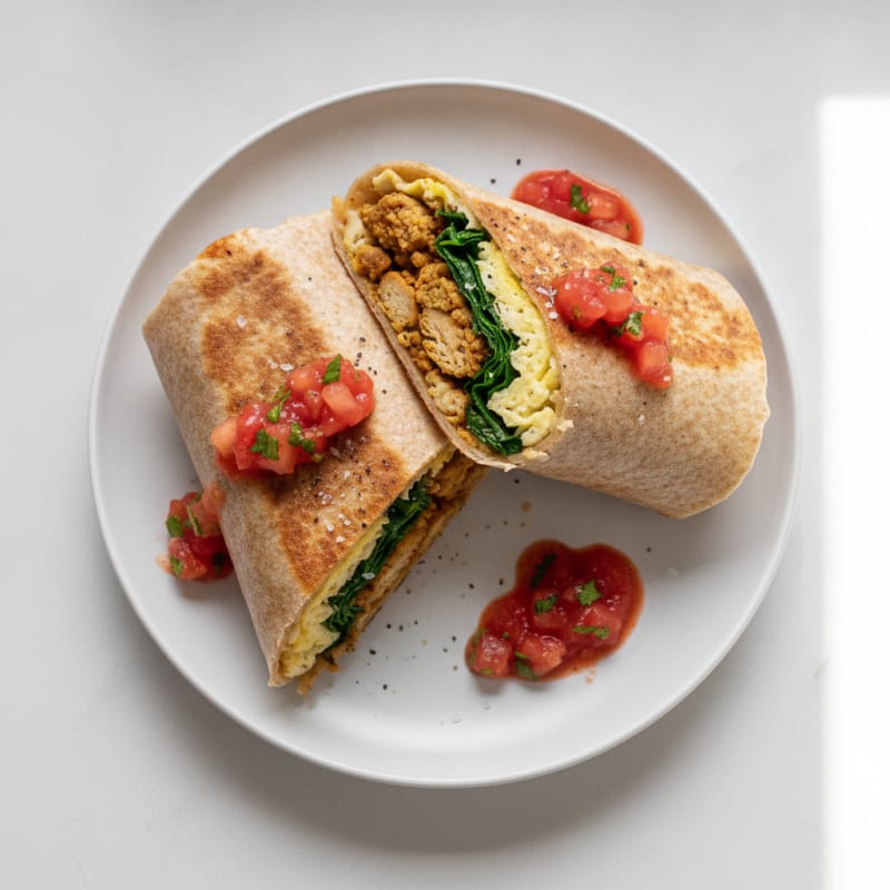 Loaded Breakfast Burrito with Salsa