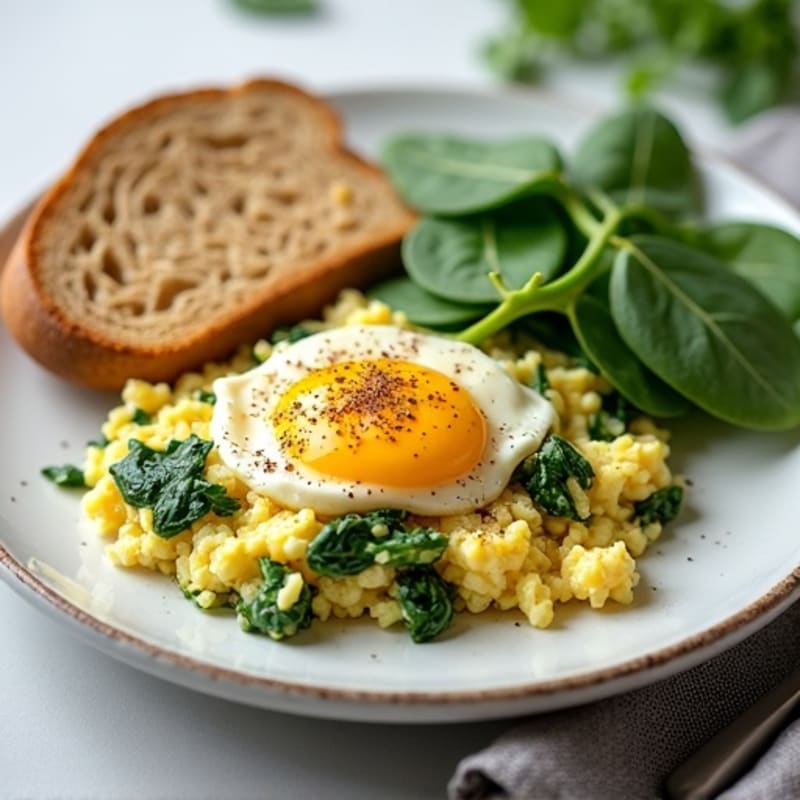 Egg White Scramble with Spinach and Cottage Cheese