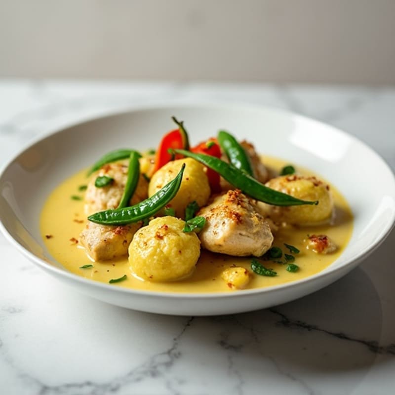 Creamy Thai Green Curry Chicken with Crisp Vegetables
