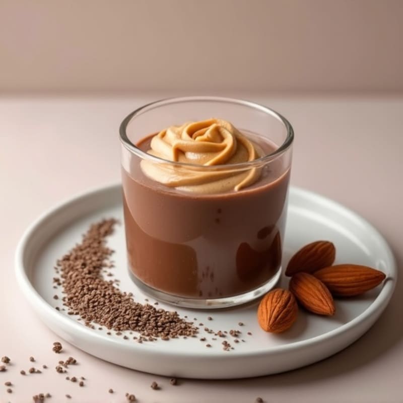 Silky Chocolate Protein Pudding with Almond Butter Swirl