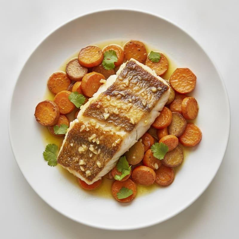 Citrus-Garlic Seared Snapper with Roasted Root Vegetables