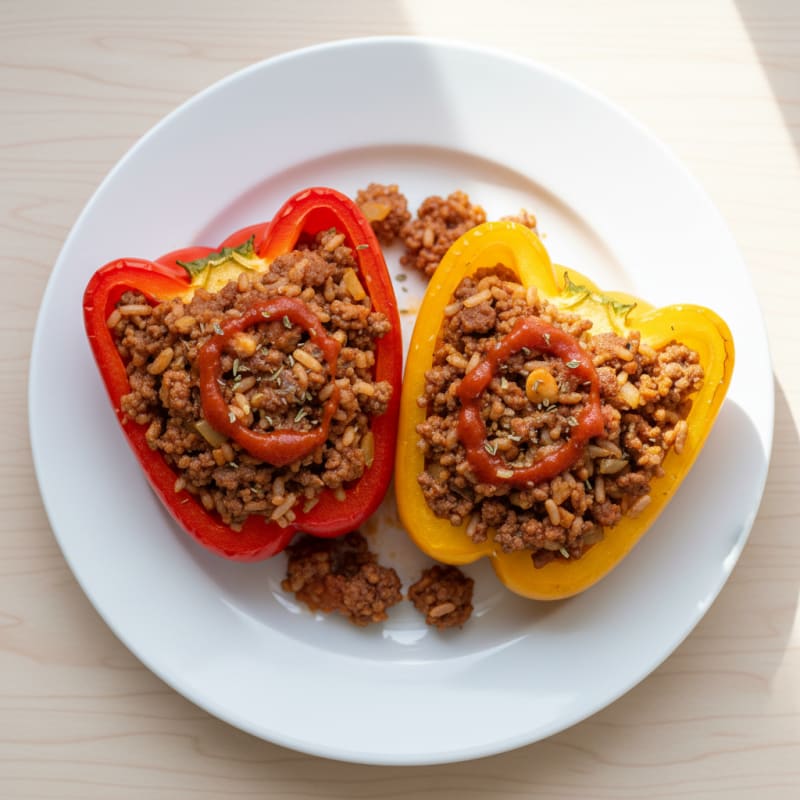 Beef and Rice Stuffed Bell Peppers