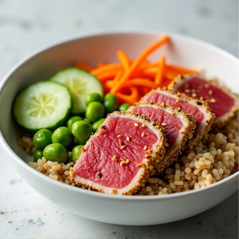 Sesame-Crusted Ahi Tuna Rice Bowl