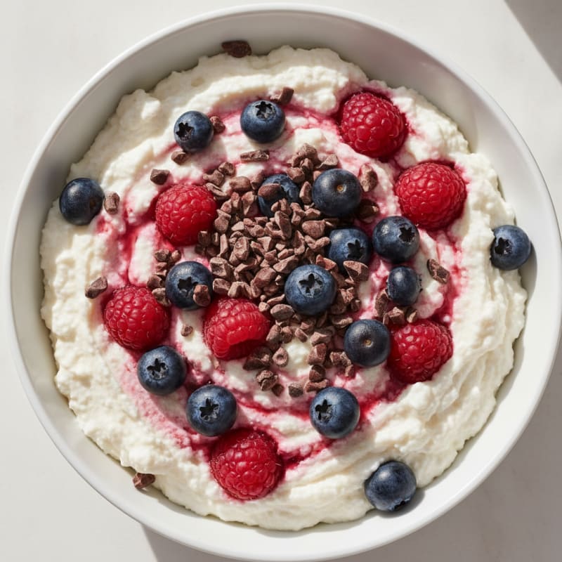 Silky Greek Yogurt Protein Mousse with Mixed Berries