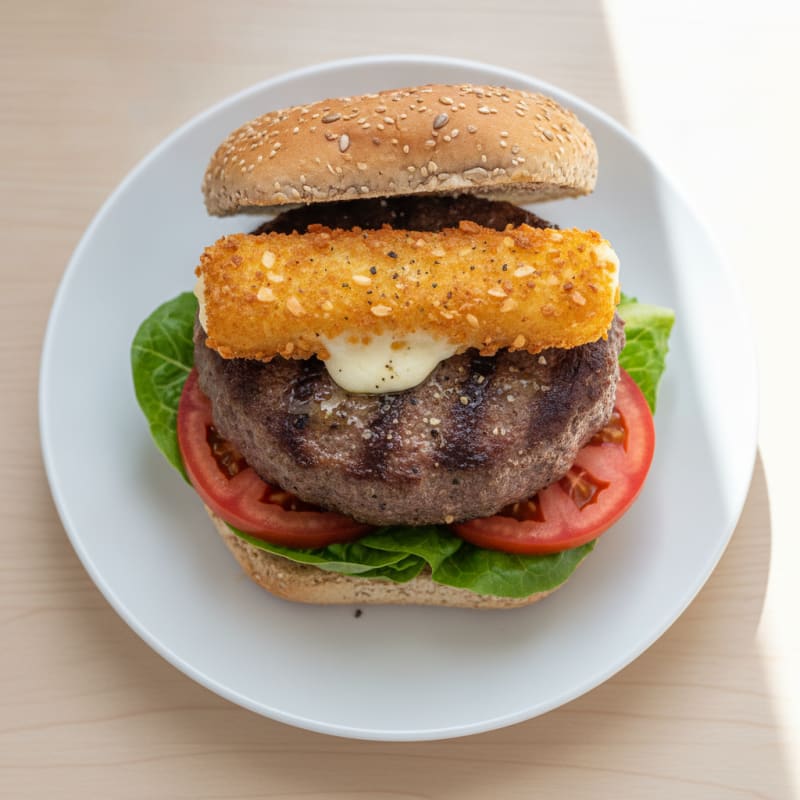 Mozzarella Stick Beef Burger