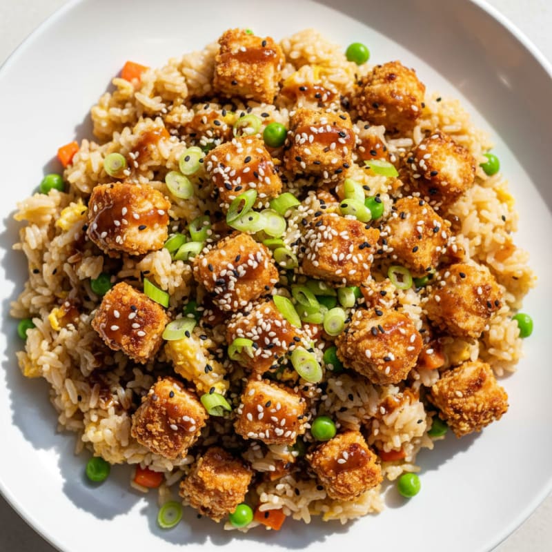 Crispy Sesame Chicken Fried Rice