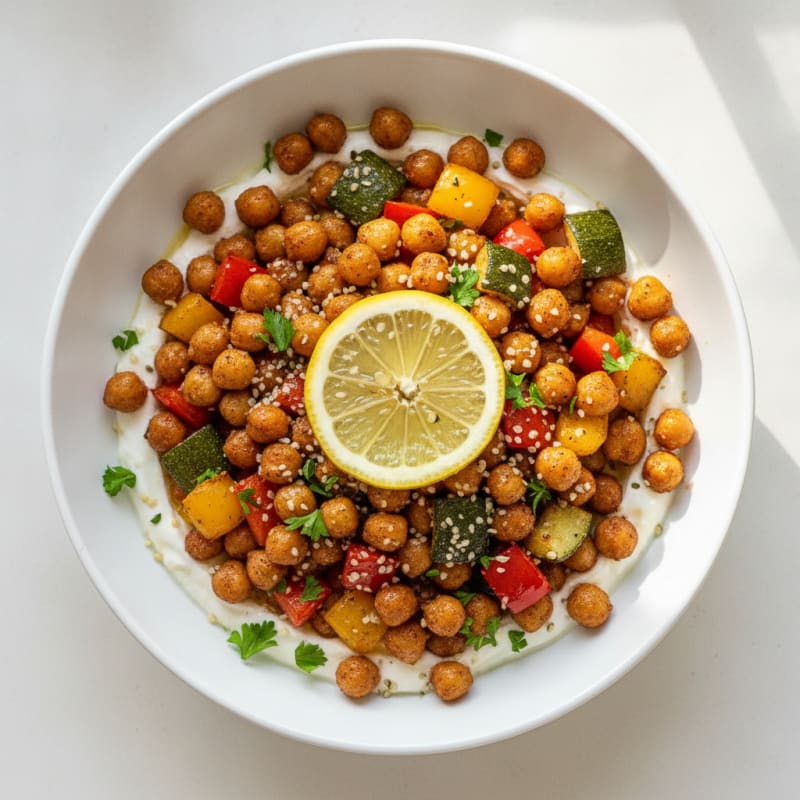 Roasted Vegetable and Chickpea Bowl