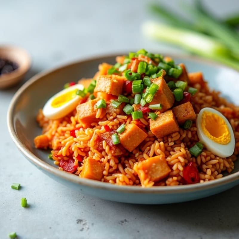 Crispy Cauliflower Rice Kimchi Stir-Fry