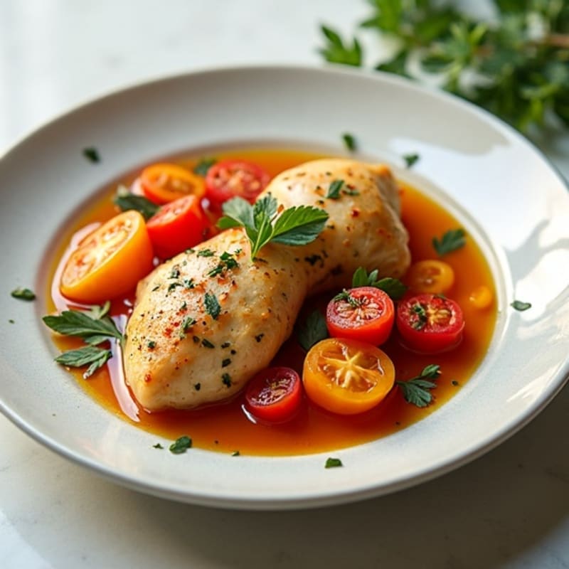 Herb-Simmered Chicken with Bell Peppers and Tomatoes
