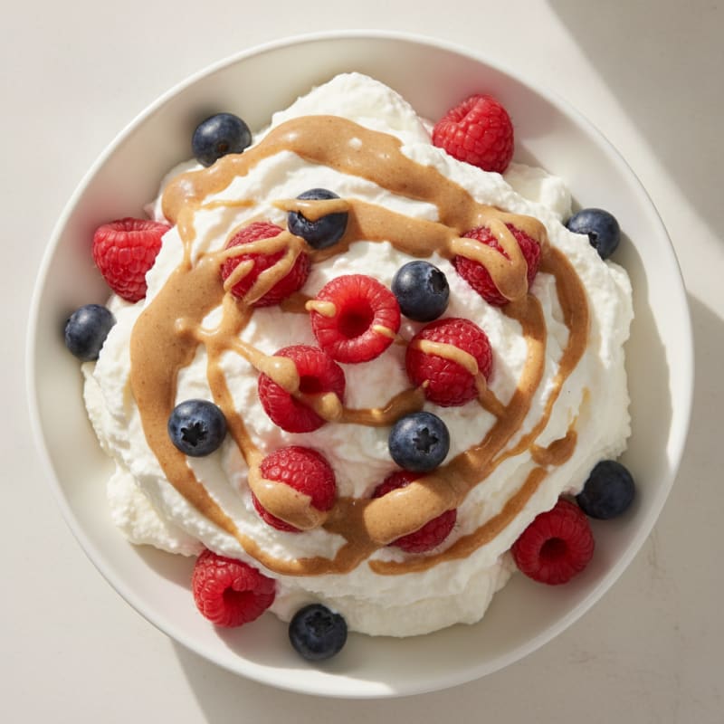 Greek Yogurt Protein Mousse with Mixed Berries