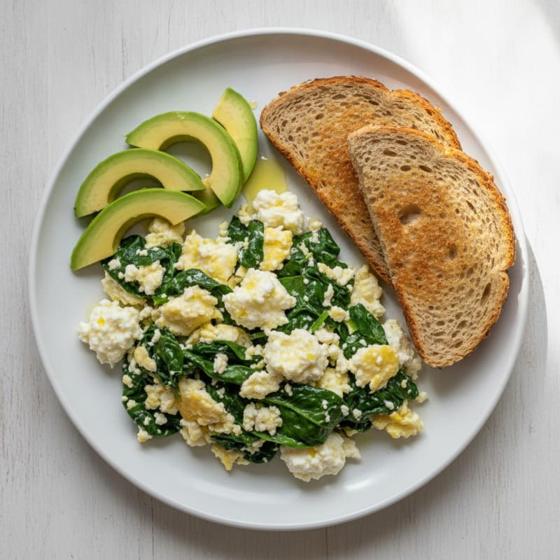 Egg White and Cottage Cheese Scramble with Spinach