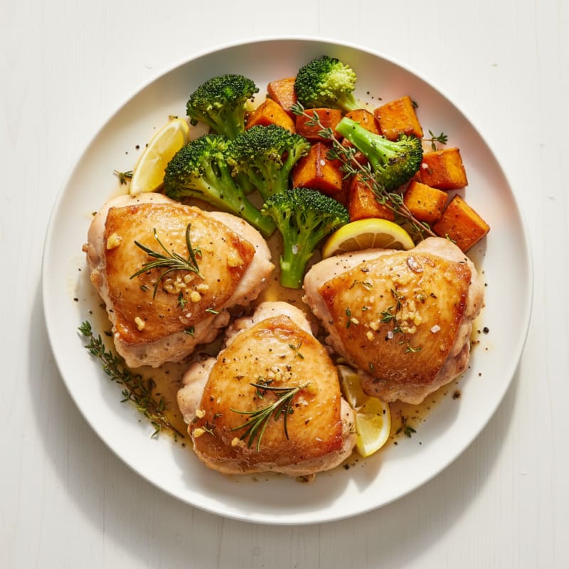 Garlic Herb Roasted Chicken Thighs