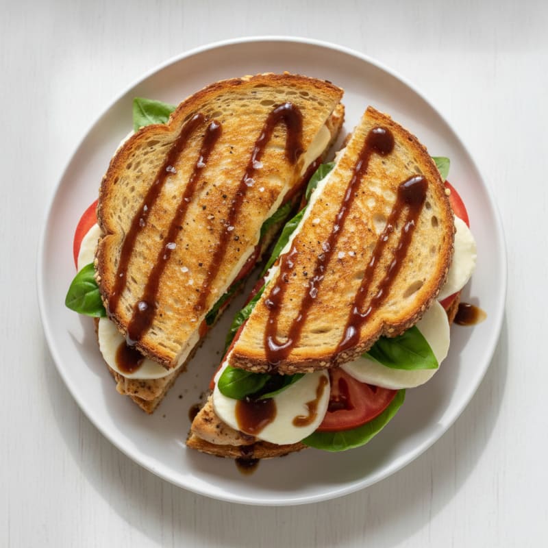 Grilled Chicken Caprese Sandwich with Balsamic Glaze
